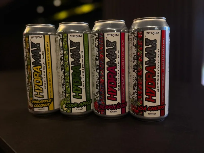 Hydramax electrolyte drink available at Alpha Athletic reception